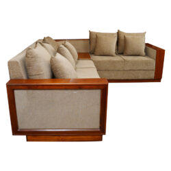 Corner Sofa With Cushion In Teak Wood