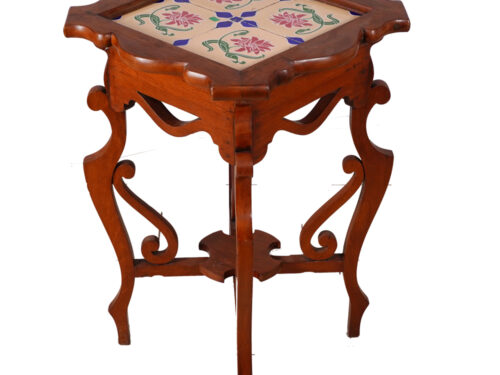Corner Stand Tile Leg Carved in Teak Wood