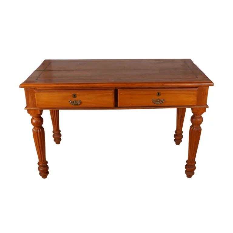 Study Table with 2 Drawers Kadachil legs in Teak Wood