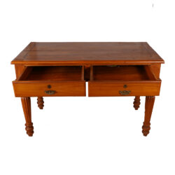 Office Table with 2 Drawers Kadachil legs in Teak Wood