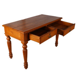 Office Table with 2 Drawers Kadachil legs in Teak Wood