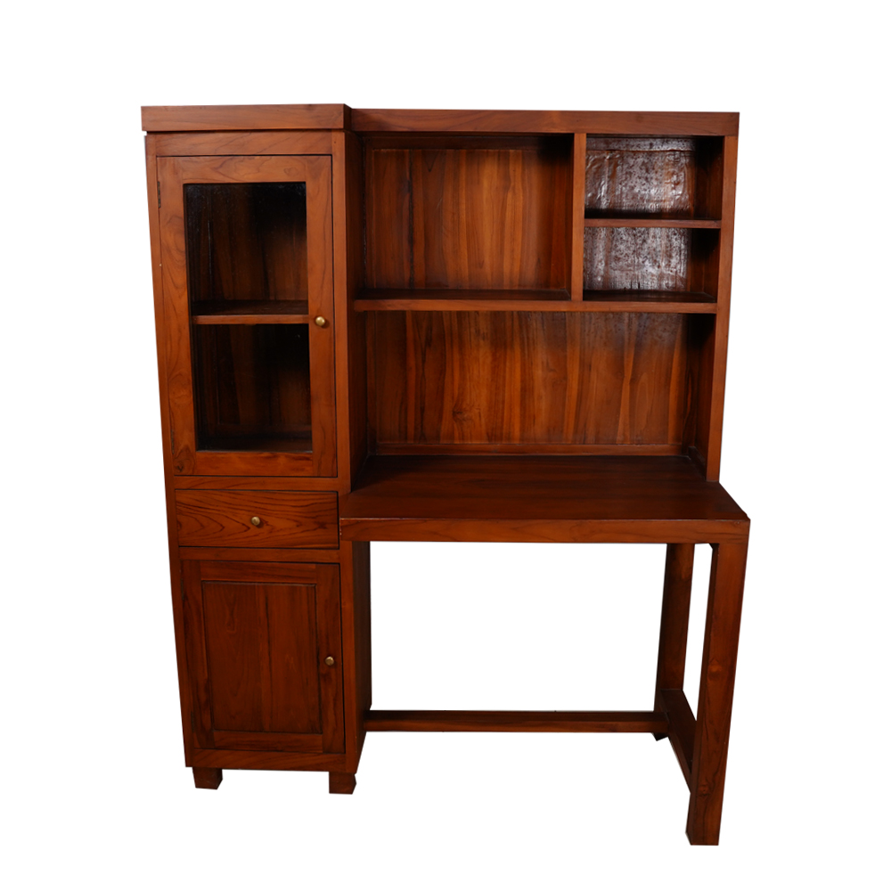 Study Table with Book Shelf in Imported Teak