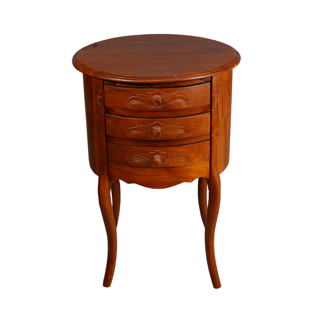 Console Table Round in Imported Teak