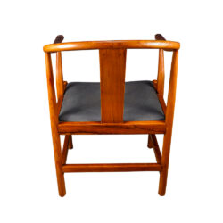 Tub Chair with Leather in Teak Wood