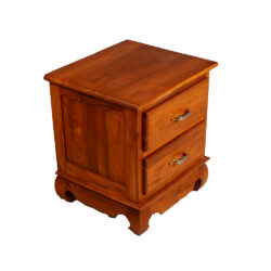 Bedside Table 2 Drawers in Imported Teak