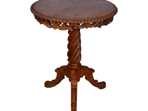 Jacobian Carved Round Stand in Teak Wood