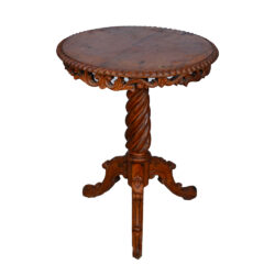 Jacobian Carved Round Stand in Teak Wood