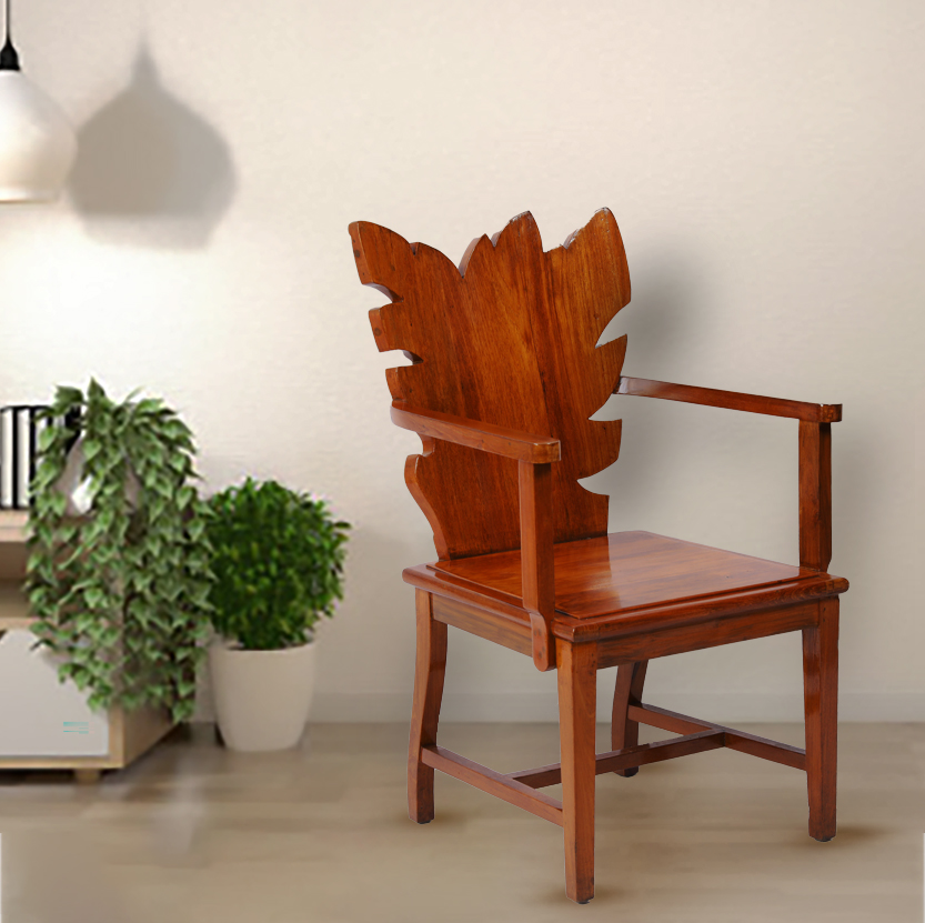 Antique Arm Chair Leaf Type in Teak Wood
