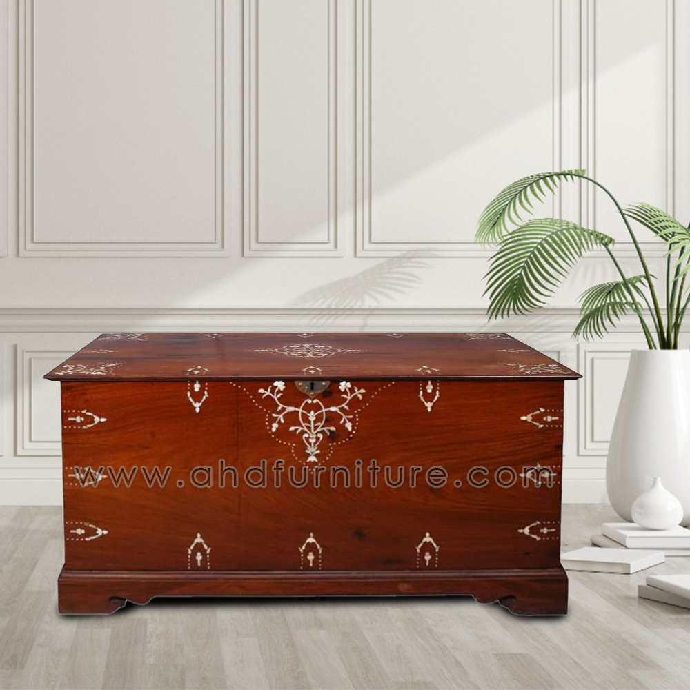 Chest Box with Mother of Pearl Work in Rosewood