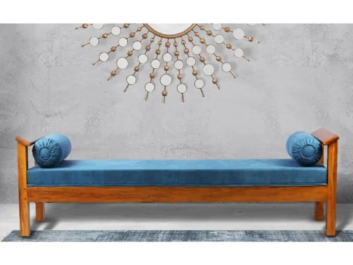 Simple Diwan with Cushion In Teak Wood