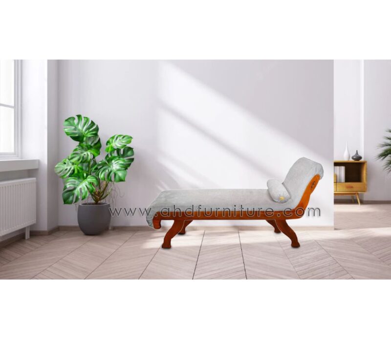 Wooden Diwan Cot Model With Cushion in Teak Wood
