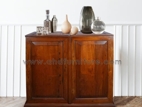 Folding Wooden Bar Cabinet in Teak Wood