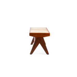 Triangle Legs Cane Dining Bench in Teak Wood