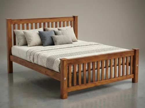 Reaper Queen Size Bed Without Storage in Teak Wood