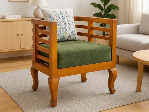 Ring Wooden Sofa Set in Teak Wood 1 Seater (1)