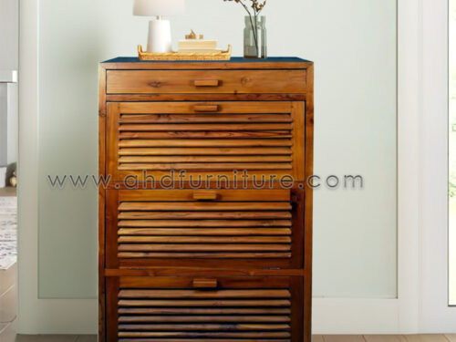 Shoe Rack with groves in Imported Teak