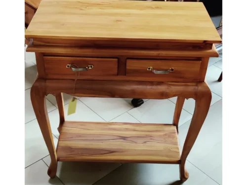 Console Table with 2 Drawers in Teak Wood