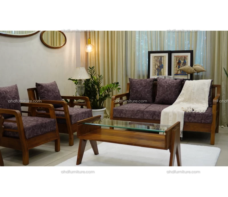 Ritz Wooden Sofa Set in Teak Wood