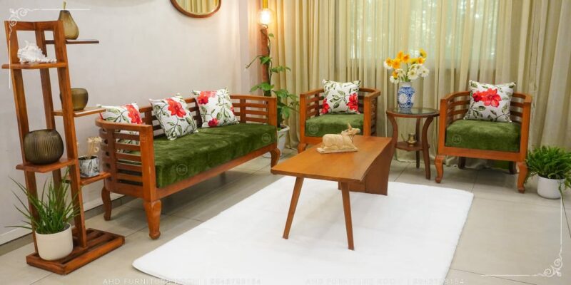 3 Seater Wooden Sofa 10