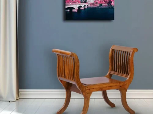 Burfi Chair 1 Seater Plank in Teak Wood