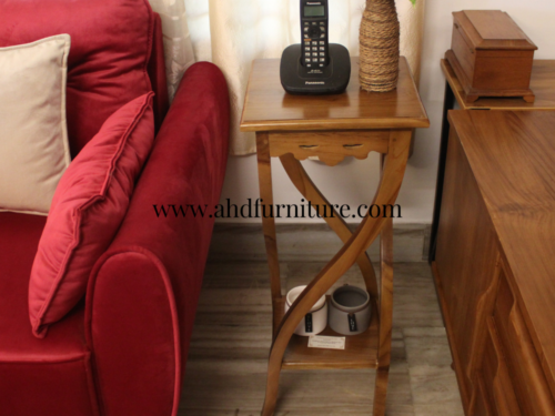Telephone Stand Square Medium Size in Imported Teak