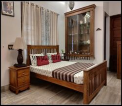 Reaper Queen Size Bed Without Storage in Teak Wood