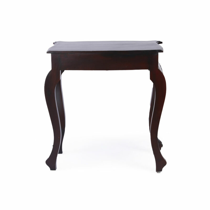 Hellena Flower Carved Console Table in Mahogany