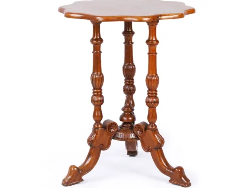 Flower Top Stand with Carved Legs in Teak Wood