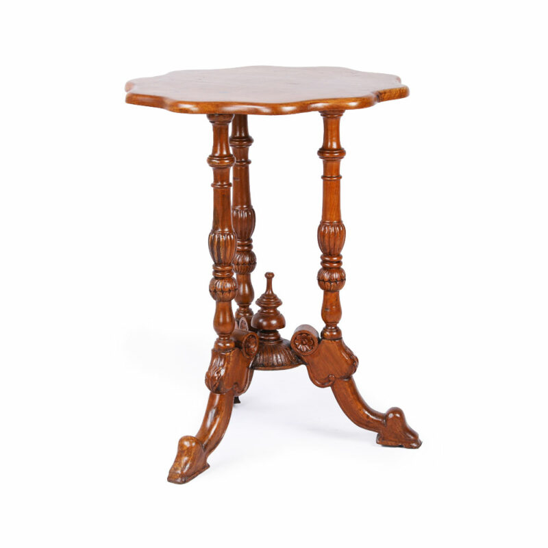 Flower Top Stand with Carved Legs in Teak Wood