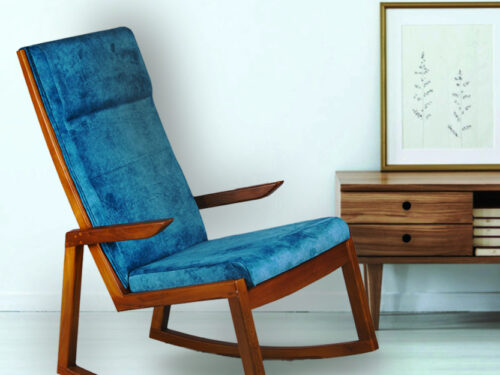 Rocking Chair With Cushions in Teak Wood