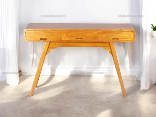 Console Table 3 Drawers in Imported Teak