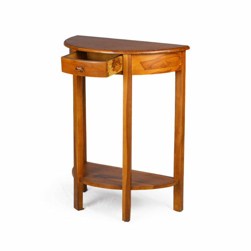 Small Half Round Console Table in Teak Wood