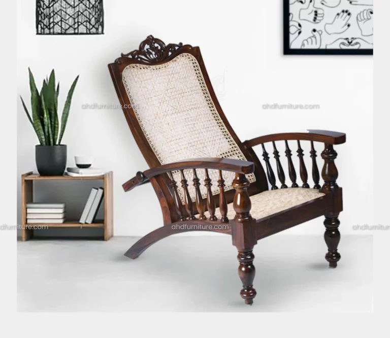 Easy Chair ( Charu Kasera ) Hole Cane Work In Rosewood