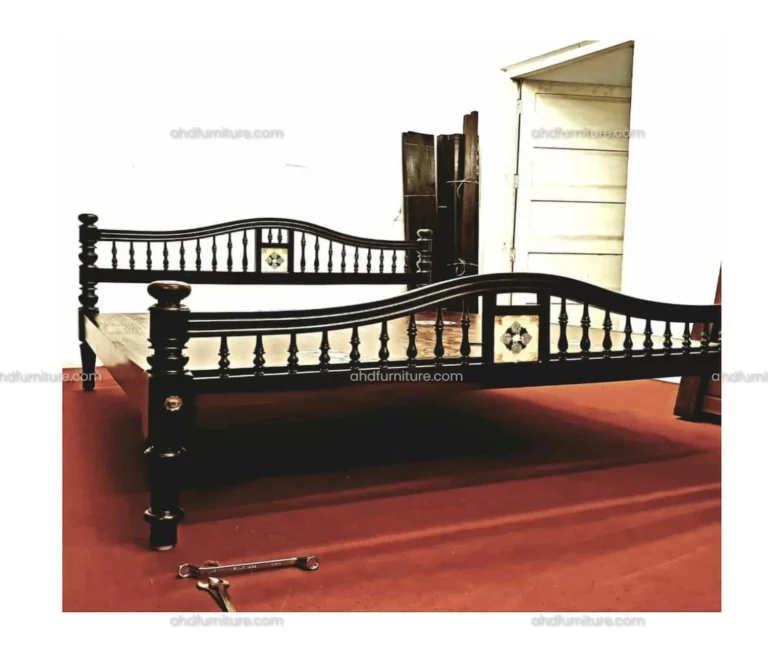 One Tile and Kadachil Queen Size Bed in Teak Wood