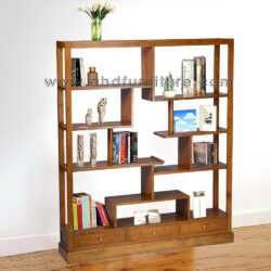 Wooden Book Shelf Open In Imported Teak Wood