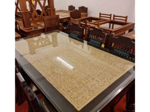 Heavy Legs with Cane Work Dining Table in Rosewood