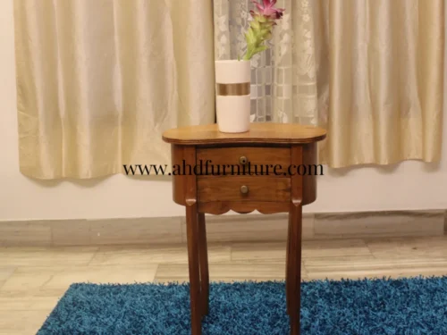Leaf Telephone Stand in Teak Wood