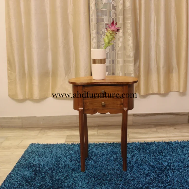 Leaf Telephone Stand in Teak Wood