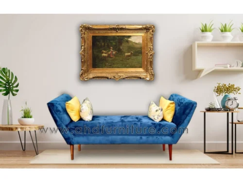 Chesterfield Diwan Cot in Mahogany Wood