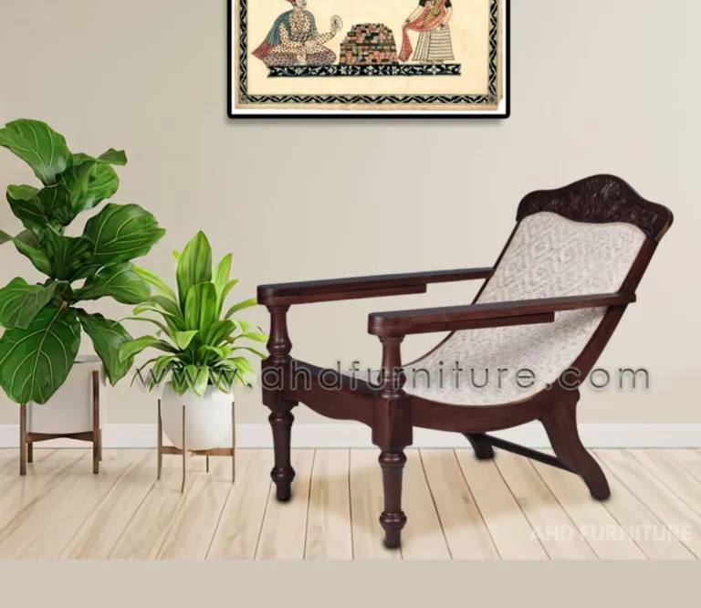 Easy Chair with Diamond Cane Work in Rosewood