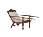 Wooden Easy Chair with Diamond Cane Work - Teak Wood - Image 4