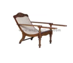 Wooden Easy Chair with Diamond Cane Work - Teak Wood - Image 7