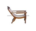 Wooden Easy Chair with Diamond Cane Work - Teak Wood - Image 2