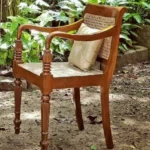 Traditional Chair with Cane Work in Teak Wood
