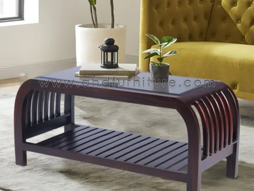 Arch Teapoy with Glass Top in Rosewood