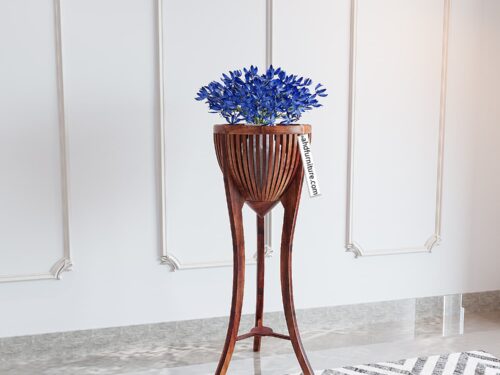 Flower Stand Basket 3 Legs Medium Size in Imported Teak
