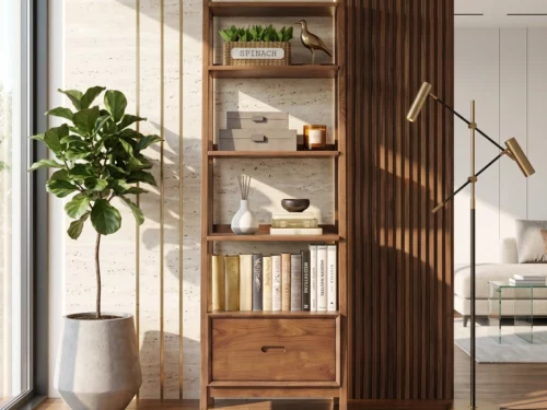Ladder Book Wooden Shelf In Imported Teak 1