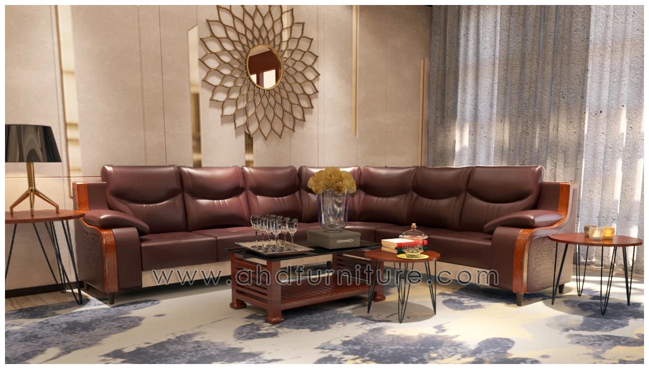 Rezo Corner Leather Sofa Set
