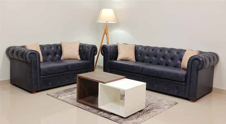 Chesterfield Fabric Sofa Set 3+2 Seater