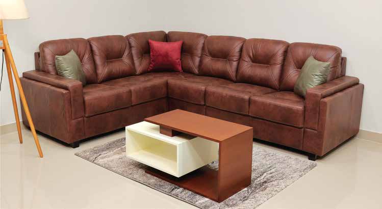 Lazyo Corner Fabric Sofa Set